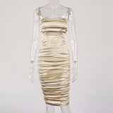 Women Summer Dresses Mini Dress Spring Women's Party Sexy Satin Midi Dress