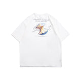 Men T Shirt Summer Casual Tops Men's Clothes Summer Wear Retro Men's Short-Sleeved Casual Earth Print T-shirt Fashion