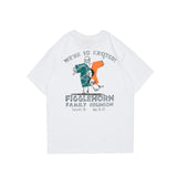 Men T Shirt Summer Casual Tops Summer Vintage Men's round Neck Short Sleeve American Casual Loose Cartoon T-shirt