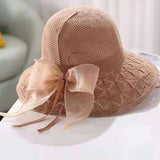 Straw Hat Summer Sun Hat Crocheted Weaving Hollow Hat