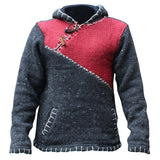 John Dutton Jacket Color Contrast Patchwork Sweater Long Sleeve Hooded Sweater Sweater Coat for Men