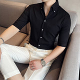 Men's Shirts V-neck Striped Half Sleeve Shirt