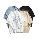 Men's T-shirt Hip Hop Couple Outfit Summer Simple Printed Fashion Brand Retro Loose Short Sleeve T-shirt for Men