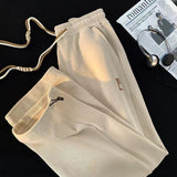 Men Sweatpants Straight Draping Effect Girls Casual Trousers