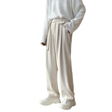 Men Suit Pants Drooping Straight Wide Leg Pants Loose Casual