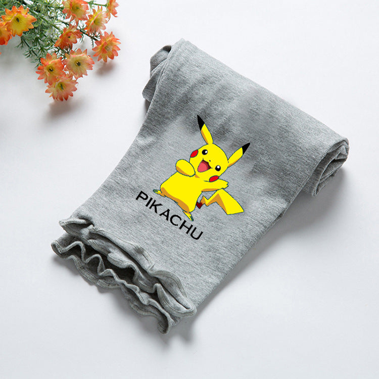 Children Pokemon Pikachu Pants Summer Baby Cropped Pants Girls