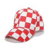 Vintage Check Baseball Cap Black and White Checkerboard