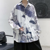 Men's Shirts Loose Colored Long Sleeve Shirt