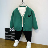 Toddler Boys Sweater Boys' Cardigan Knitted Sweater Spring and Autumn Clothing