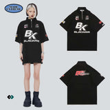 Blackair T Shirt Retro Biker's Style T-shirt Polo Stand Collar