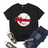 Boy Mama T Shirt Baseball Mama Printed Short Sleeve T-shirt