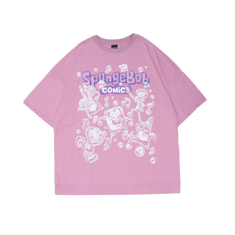 Men T Shirt Summer Casual Tops Cartoon Sponge Baby Printed Short Sleeve T-shirt