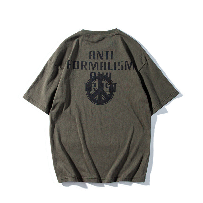 Man Summer T Shirt Printed Round Neck Half Sleeve
