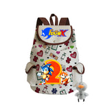 Sonic Backpack Hedgehog Sonic Backpack Cute Pattern Drawstring Backpack