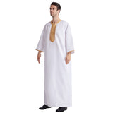 Mens Thobes Eight-Quarter Sleeve Embroidered Robe