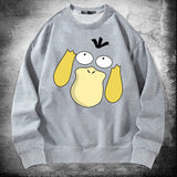 Men and Women Pokemon Pikachu Hoodie Pokémon Psyduck Crew Neck Pullover Sweatshirt
