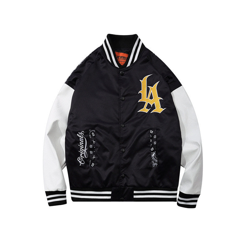 Dodgers Letter Man Jacket Outfit Senior Jackets Varsity Baseball College Coat Hip Hop Retro Paisley Baseball Uniform Jacket