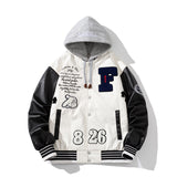 Varsity Jacket PU Leather Baseball Uniform for Women