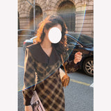 Beth Dutton Yellowstone Dresses Winter Autumn Midi Dresses Retro Plaid Dress for Women