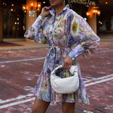 Women Bohemian Dress Spring and Summer Fashion Women's Printed Wear Clothes Dress