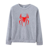 Men Spider Hoodie Crew Neck Sweater Fleece Spider-Man Print