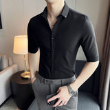 Men Shirts Slim White