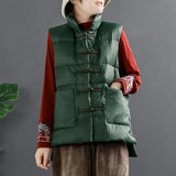 Women Winter Coats Puffer down Vest Lightweight down Vest Women's Retro Stand Collar