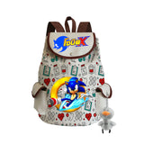 Sonic Backpack Hedgehog Sonic Backpack Cute Pattern Drawstring Backpack