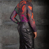 Transparent Shirt for Men Sexy Tie-Dye See-through Tight Turtleneck Top