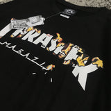 Thrasher T Shirt Summer Carbon Fire Burning Flame Limited Printed T-shirt round Neck Loose Couple
