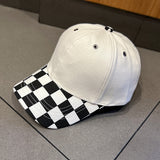 Vintage Check Baseball Cap Chessboard Lattice