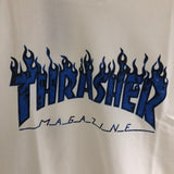 Thrasher T Shirt Thrasher Blue Ghost Flame Loose Short Sleeve Fall Winter Couples
