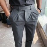 Men Trousers Slim Fit Light Business Casual Trousers
