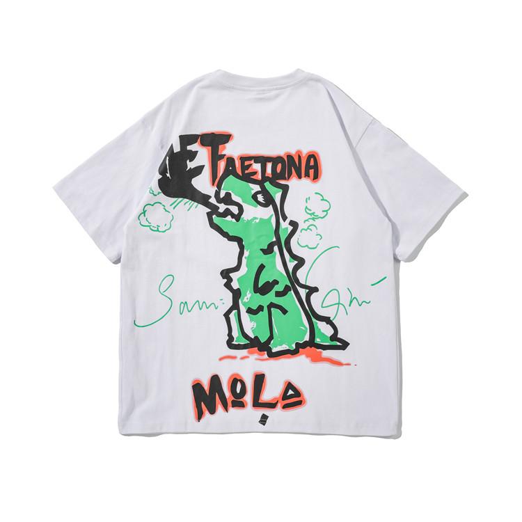 Men T Shirt Summer Casual Tops Men's Clothes Summer Wear Vintage Men's round Neck Short Sleeve Casual Loose Cartoon Printed T-shirt