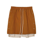 Men's T Shirt Summer Casual Tops Casual Shorts Men Fashion Brands Color Contrast Patchwork Fifth Pants Street Trend Loose Middle Pants