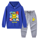 Children Pokemon Pikachu Hoodie & Pant Set Sweater Suit Cotton Trendy