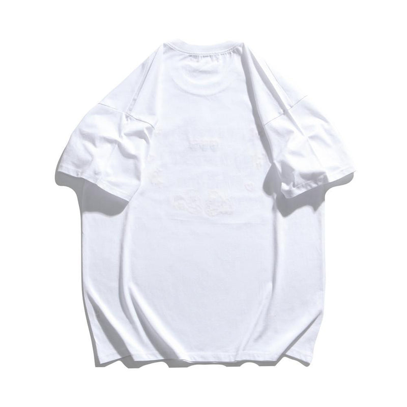 Men T Shirt Summer Casual Tops Letter Print Short-Sleeve T-shirt Men's round Neck Half Sleeve Street Fashion Loose Pullover