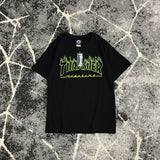 Thrasher T Shirt Summer Classic Flame Line Printed T-shirt Loose