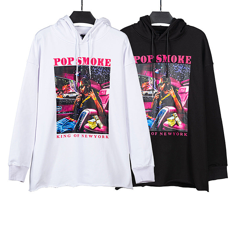 Pop Smoke Vlone King of New York Hoodie Winter Hooded Sweatshirt Casual Hoodie
