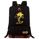 Sonic Backpack Golden Game Sonic School Bag for Teenagers