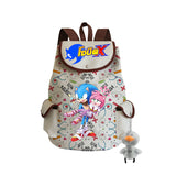 Sonic Backpack Hedgehog Sonic Backpack Cute Pattern Drawstring Backpack