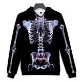 Skeleton Hoodie X-Ray Perspective Bone 3D Digital Printed Hoodie