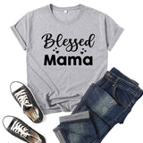 Boy Mama T Shirts Blessed Mama Printed Short-Sleeved Top