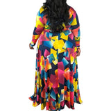 Nina Parker Dresses plus Size Printed Waist-Controlled Elegant Sexy Dress Long Dress