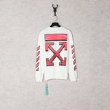 Off White Long Sleeve Round Neck Sweater Autumn And Winter Pattern Crew Neck Pullover Sweatshirt Pieces