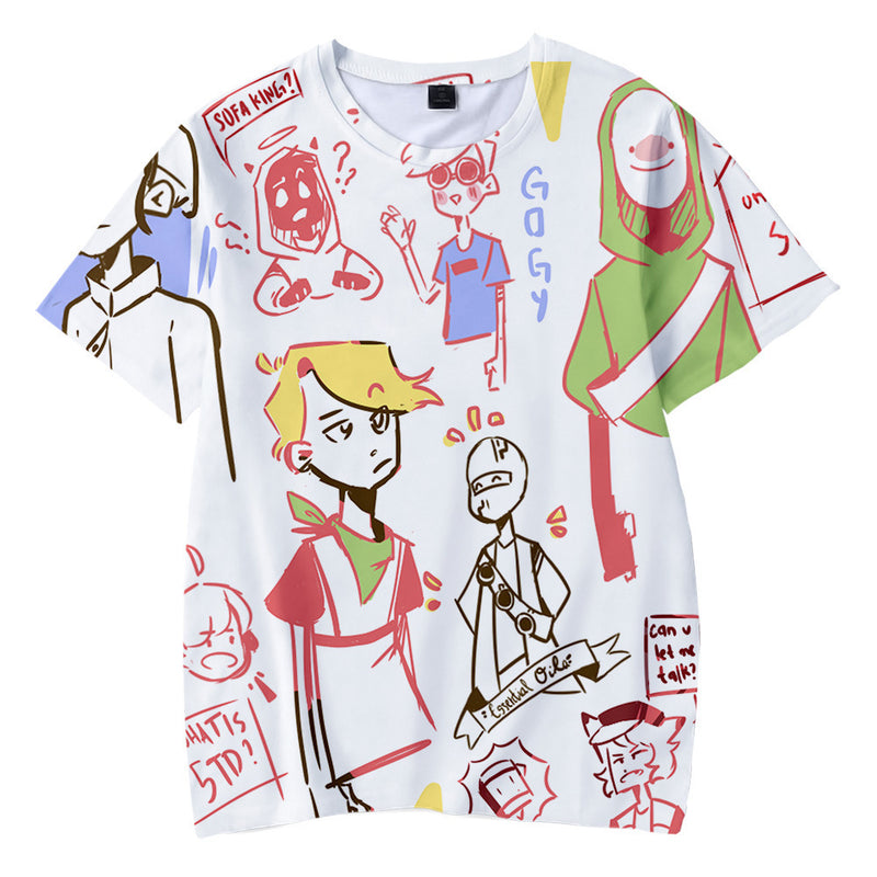 Dreamwastaken Novelty Hoodies Dream Merch Shirt Fashion Casual Exercise 3D Printed Short-Sleeved T-shirt