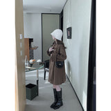 Beth Dutton Outfits Horn Button Knitted Woolen Coat Women's Thickened Winter Loose Mid-Length Coat