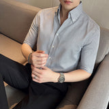 Men's Shirts V-neck Plaid Shirt