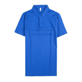 Men Polo Shirts Slim-Fit Lapel Short-Sleeved T-shirt