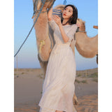 Fairy Dress White Temperament Long Dress Fairy Early Autumn Long Sleeves Women's Seaside Vacation